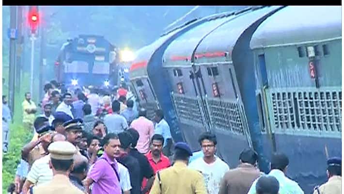 Karukutty train derails railway revokes section engineers suspension Karukutty train derails railway revokes section engineers suspension