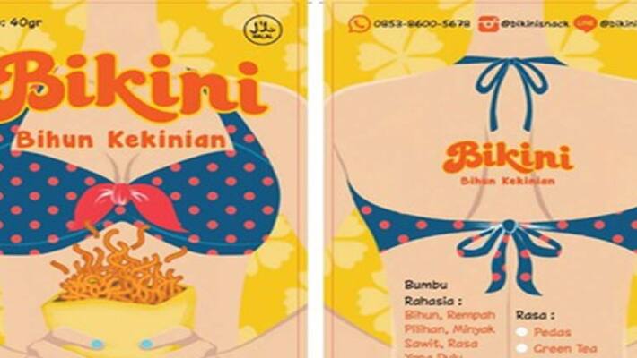Bikini noodles with 'squeeze me' slogan spark outrage in Indonesia Bikini noodles with 'squeeze me' slogan spark outrage in Indonesia