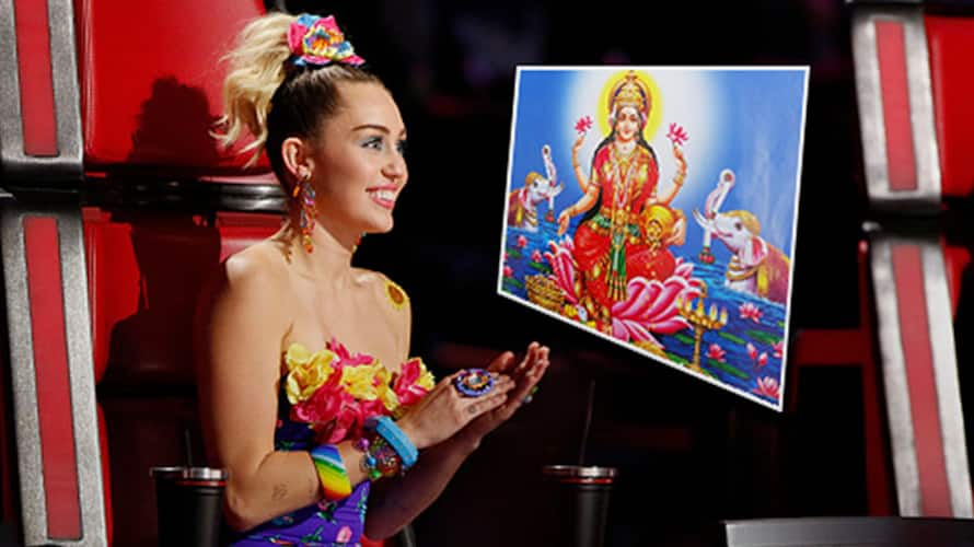 In Pics Singer Miley Cyrus Performs Lakshmi Puja 2287