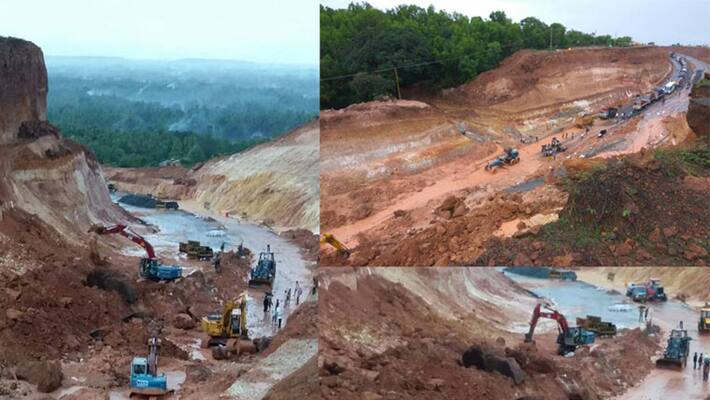National Highway Blocked Due To Hill Fall National Highway Blocked Due To Hill Fall