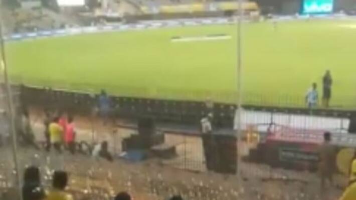 Chepauk Stadium is filled only with some hundred fans Chepauk Stadium is filled only with some hundred fans