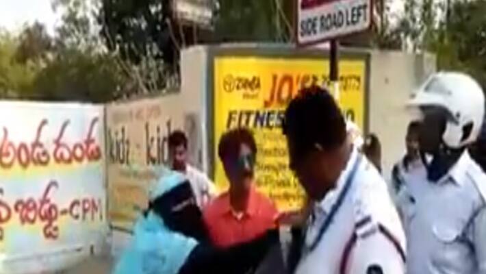 just watch a girl how she reacts with traffic police in andra just watch a girl how she reacts with traffic police in andra