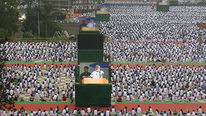 huge yoga show at mysore to create guinness record on june 21 huge yoga show at mysore to create guinness record on june 21