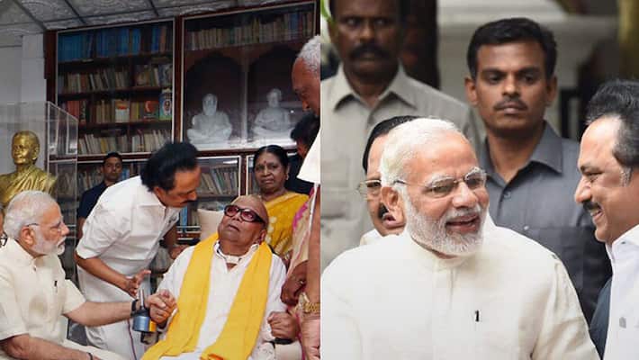 Why Modis courtesy visit to Karunanidhi is politically significant Why Modis courtesy visit to Karunanidhi is politically significant