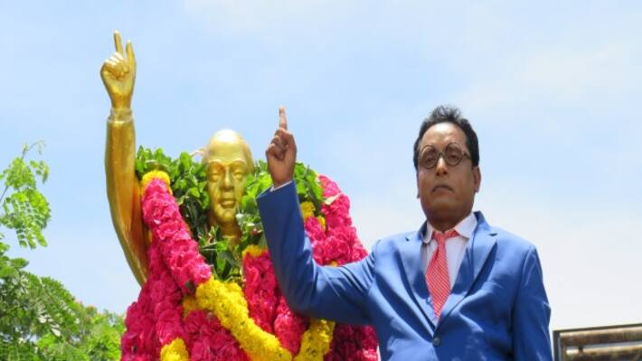 A movie team tribute for ambedhkar birthday A movie team tribute for ambedhkar birthday