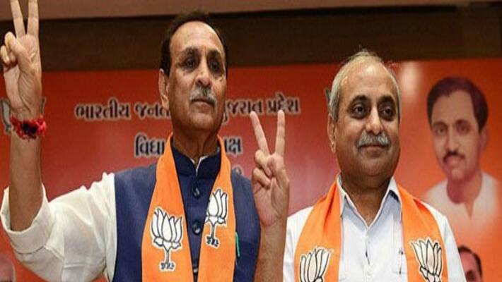 vijay rupani and nithin patel selected for cm and deputy cm in gujarat by mlas vijay rupani and nithin patel selected for cm and deputy cm in gujarat by mlas