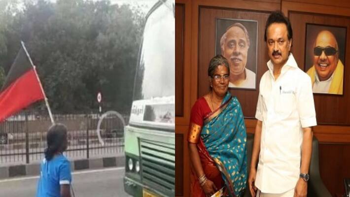 Ambur Deivanayagi meet DMK Active chief MK Stalin Ambur Deivanayagi meet DMK Active chief MK Stalin
