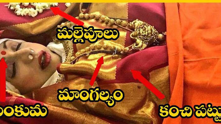Sridevi dressed in her favourite red and golden Kanjeevaram sari for last journey Sridevi dressed in her favourite red and golden Kanjeevaram sari for last journey